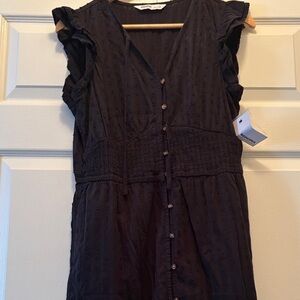 Sonoma Black Ruffled Midi Dress